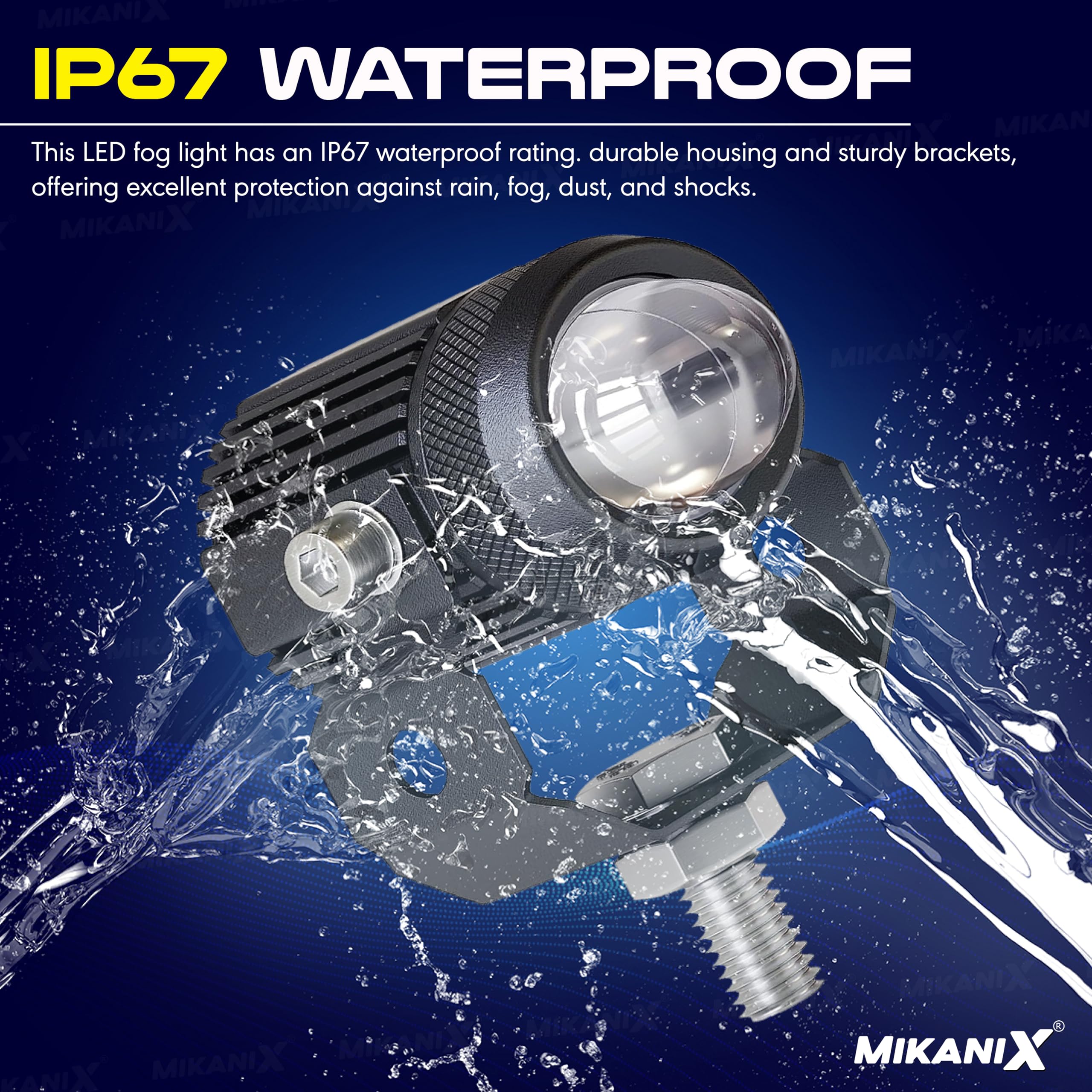 mikan ライトグレーXS MIKANIX Motorbike Mini Drive LED Fog Lamp Light Double Colour With